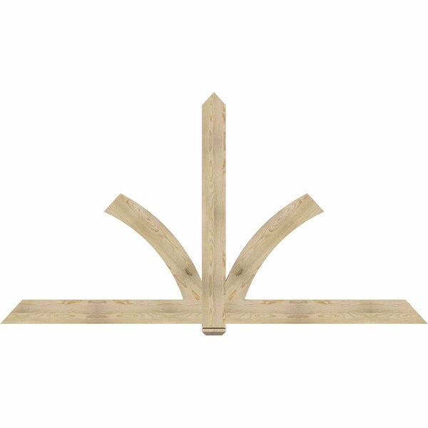 Ekena Millwork Redmond Rough Sawn Timber Gable Bracket, Douglas Fir, 108"W x 58"H x 2"D x 6"F, 13/12 Pitch GBW108X58X0206RED00RDF - main